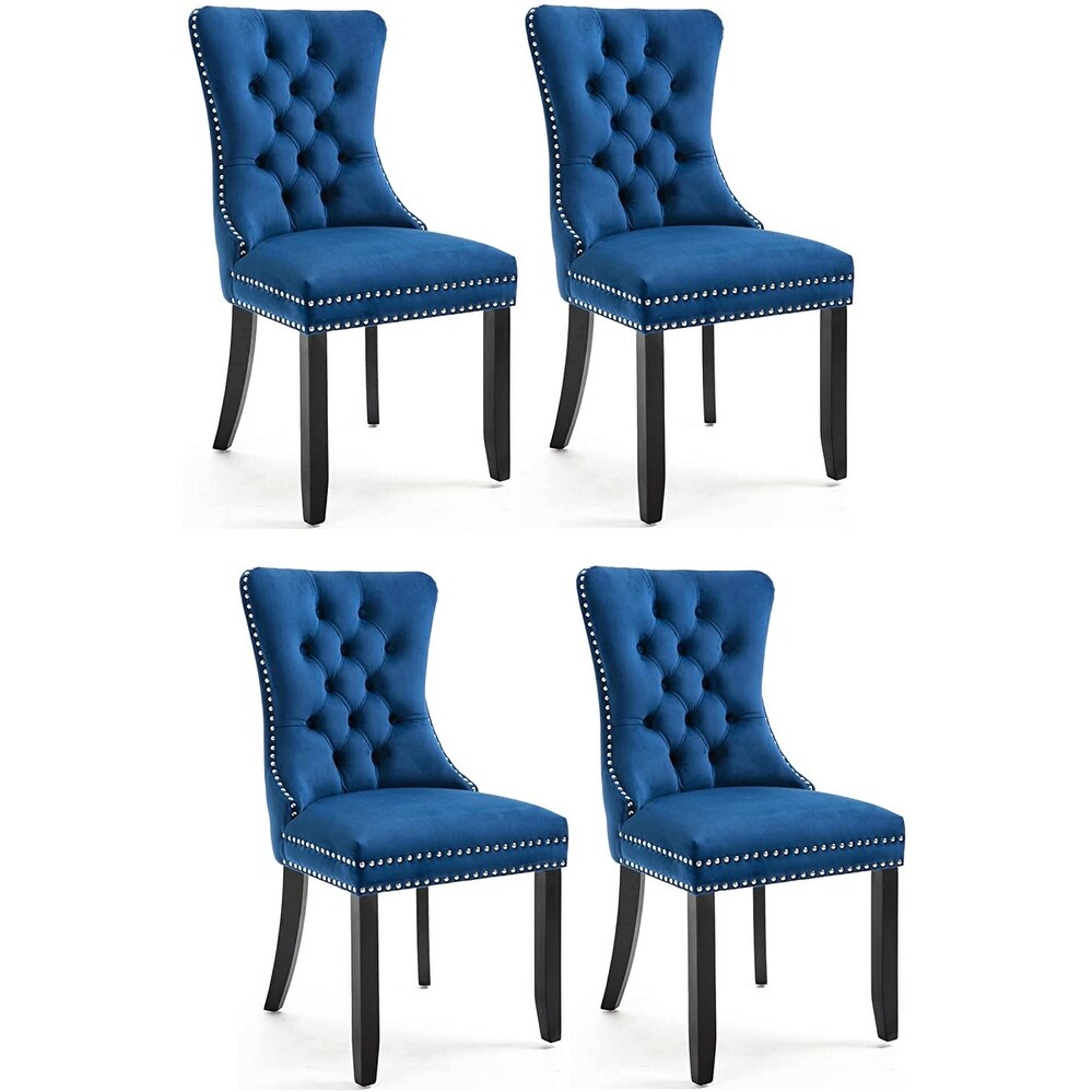 High Back Velvet Upholstered Dining Chairs