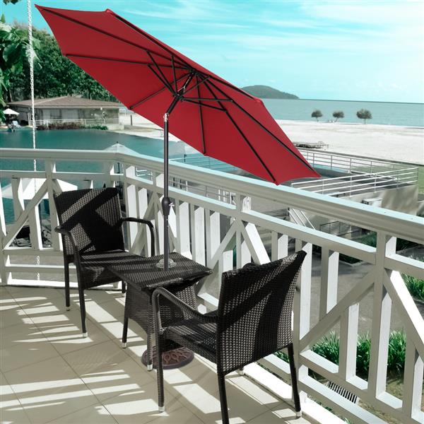 9FT Outdoor Central  Market Patio Umbrella Waterproof Folding Sunshade Without Umbrella base