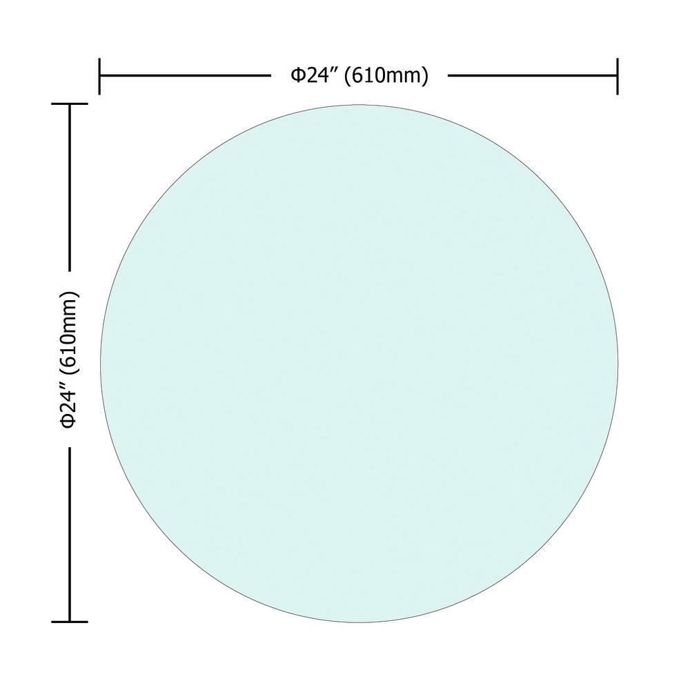 Round Tempered Glass Table Top Beveled Polished Edge (Only Table Top)