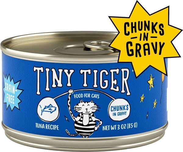 Tiny Tiger Chunks in Gravy Tuna Recipe Grain-Free Canned Cat Food