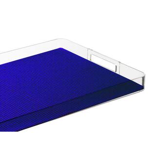 Kraftware Fishnet Blue 19 in.W x 1.5 in.H x 13 in.D Rectangular Acrylic Serving Tray 33729