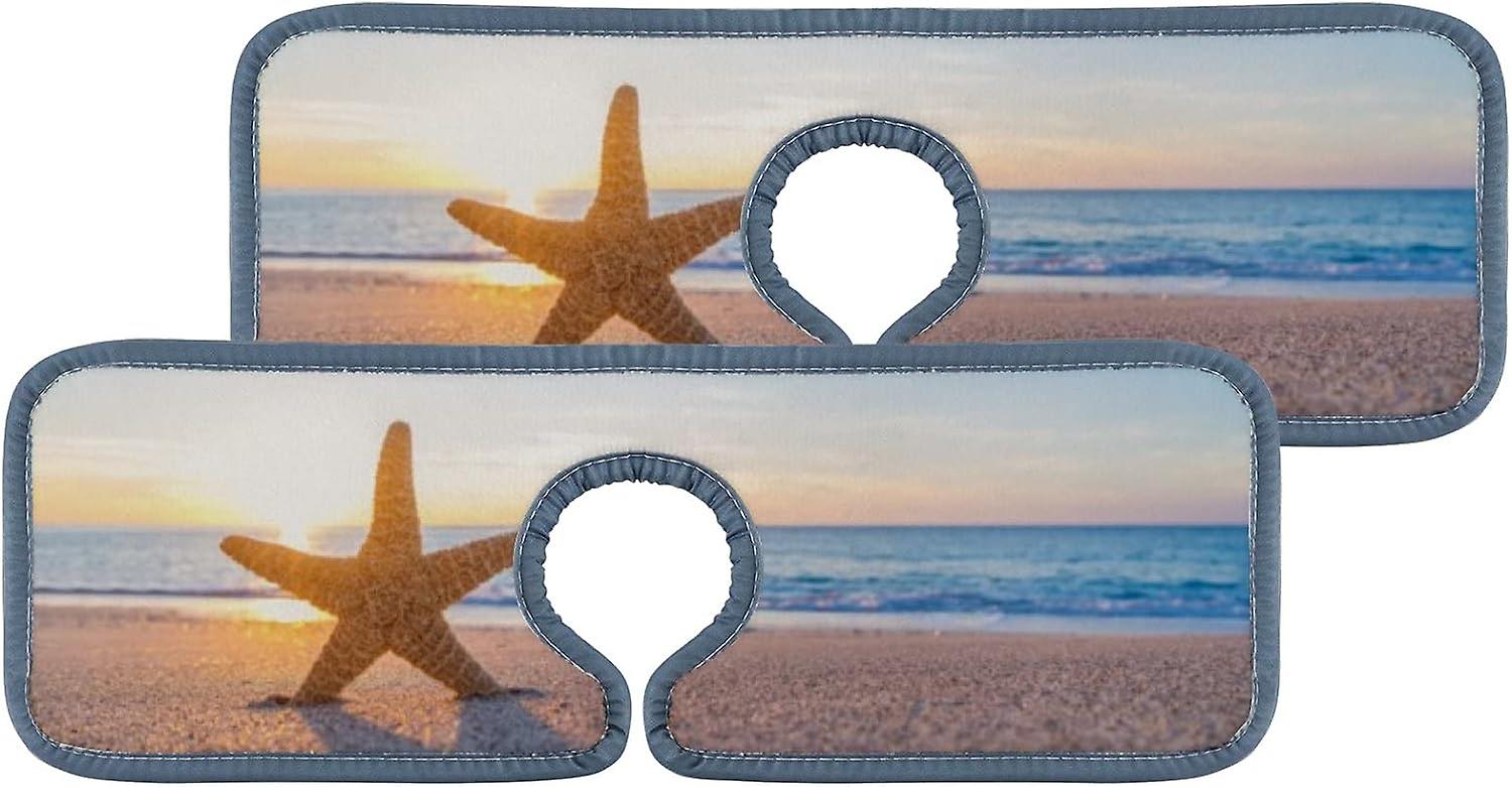 Faucet Absorbent Mat 4 Pcs Starfish Under Sunset Kitchen Faucet Splash Catcher Washable Counter Drying Pads