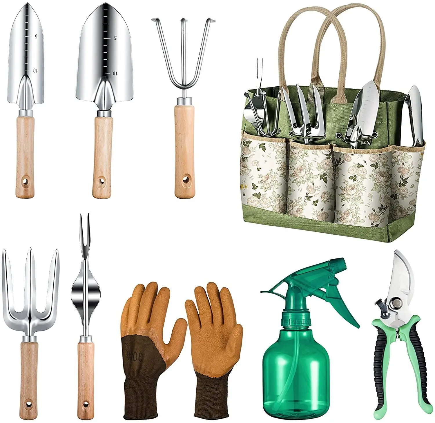 Private Label Aluminum oy Gardening Tool Set 9 piece 9 pcs Children's Gift Amazon Outdoor Yard Garden Hand Tool Kits For Kids