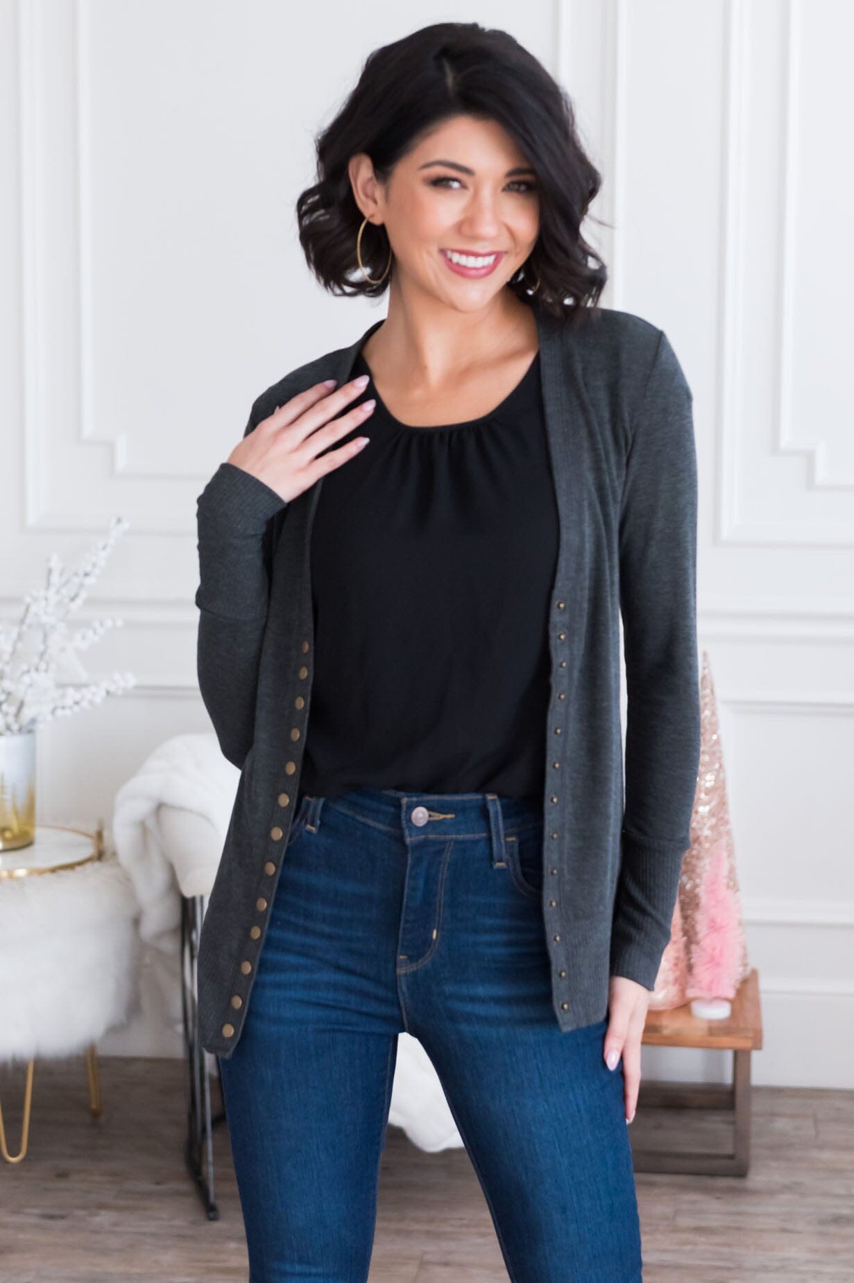 Free Soul Modest Button Cardigan