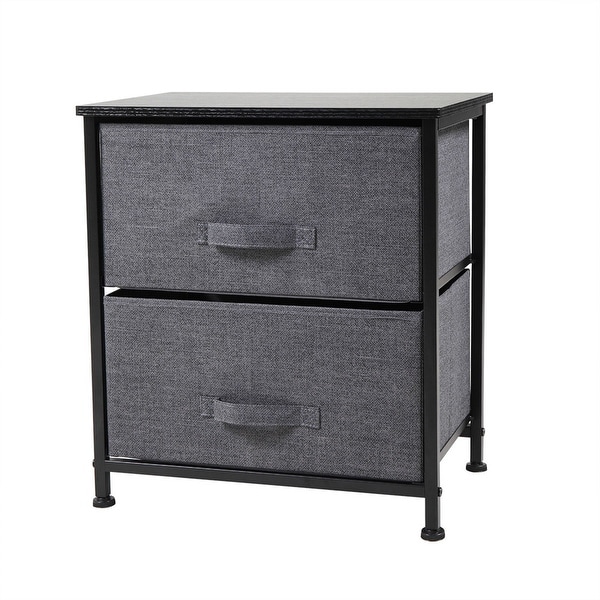 2-Tier Utility Dresser Side Table Nightstand