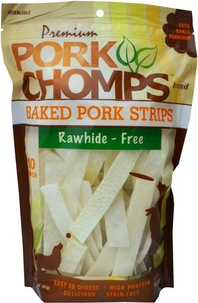 Premium Pork Chomps Baked Pork Strips Dog Treats