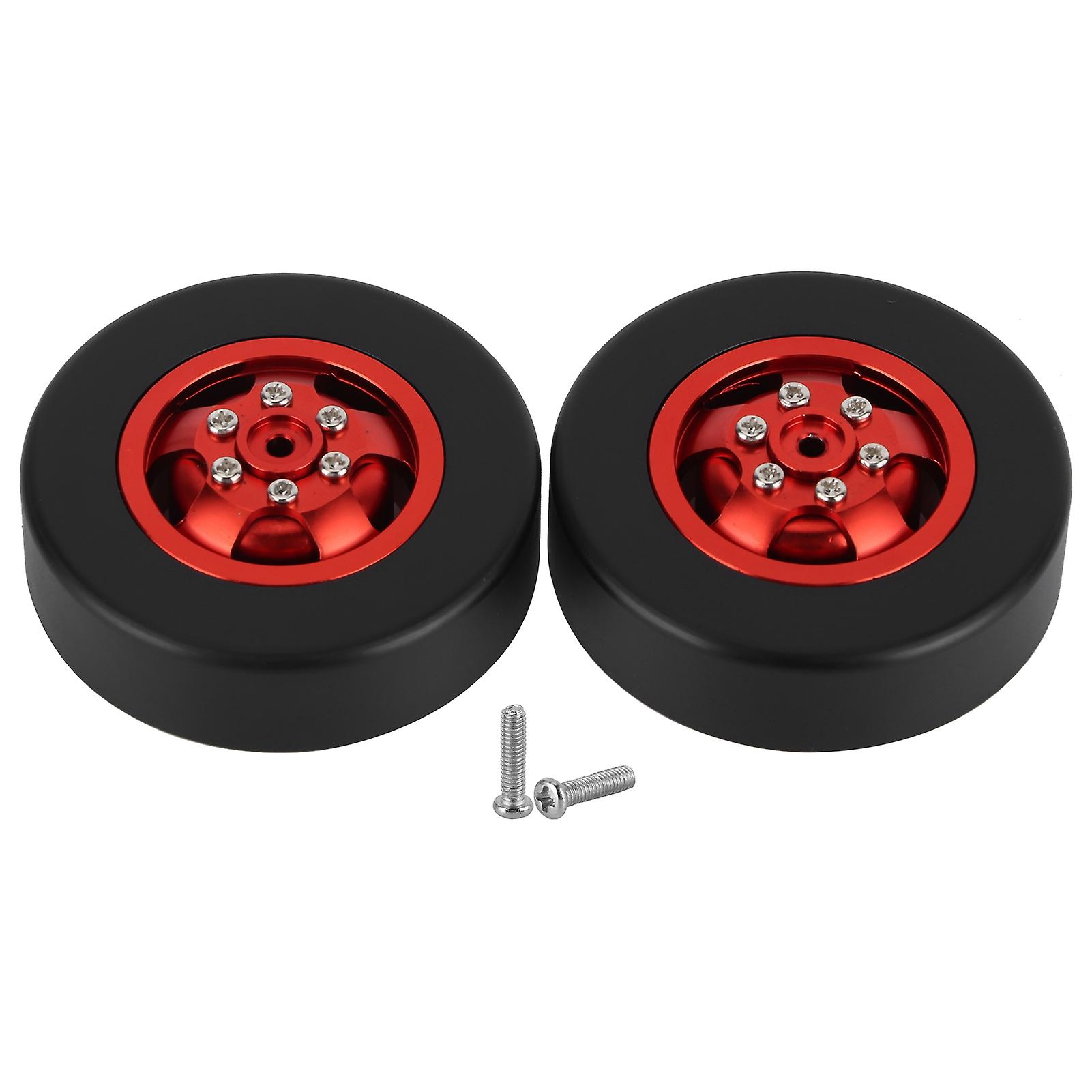 2pcs Aluminum Alloy Drift Tire Rc Car Parts Accessories Fit For Wpl D12 Rc Truck 54mmred