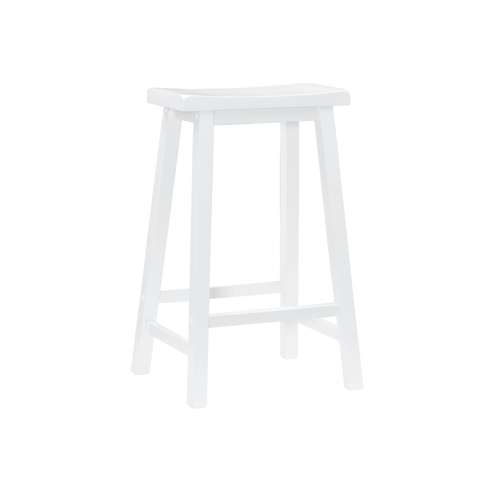 Laurell Backless Rustic Farmhouse Saddle Bar Stool