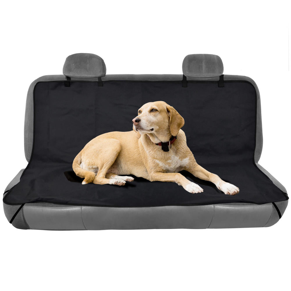 BDK TravelDog Car Seat Covers for Rear Bench， 100 Percent Waterproof， 2 Size with Rubber Floor Liner