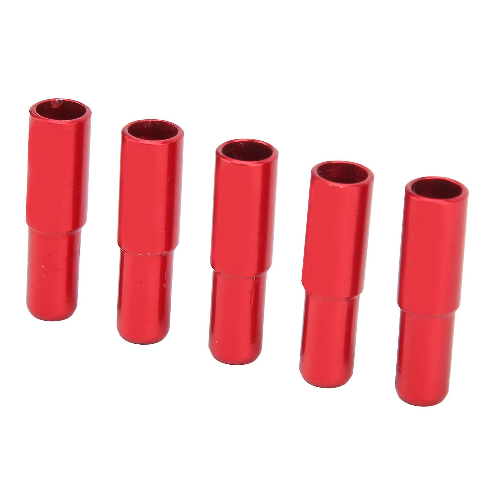 Duuti 5pcs 5mm Bicycle Brake Cable Inner End Caps Crimps Aluminum Alloy Shifter Ferrules For Road Mountain Bikesred