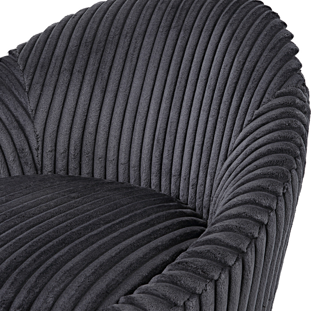 Uttermost Crue Gray Fabric Swivel Chair   Modern   Armchairs And Accent Chairs   by Zin Home  Houzz