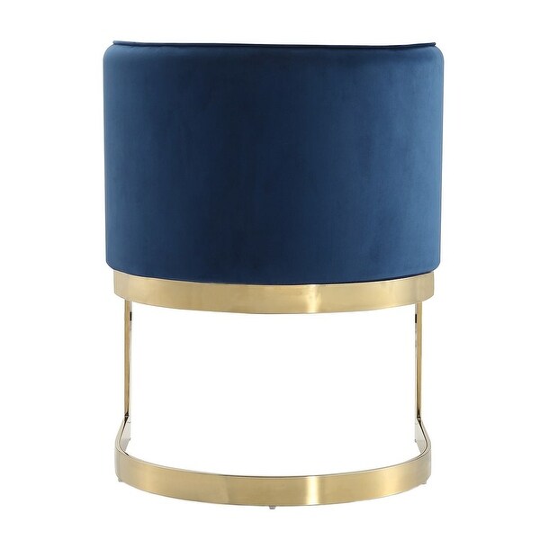 Aura Royal Blue and Polished Brass Velvet Dining Chair