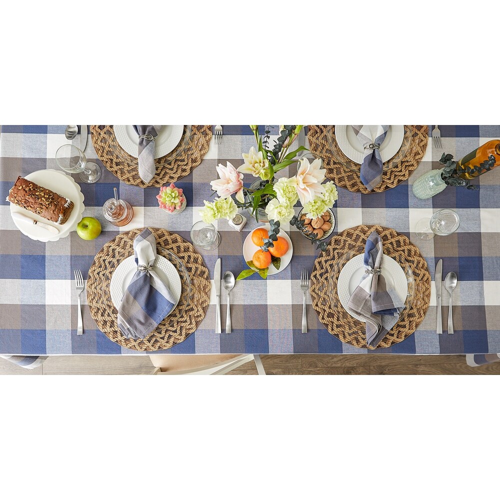 DII Tri Color Check Tablecloth 70 Round