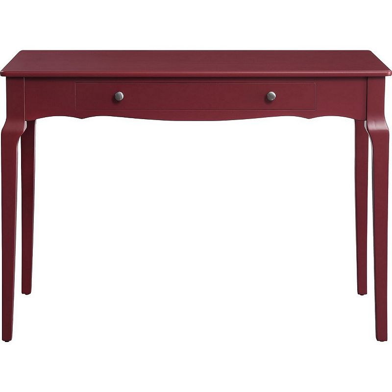 Wooden Storage Drawer Glide Writing Desk， Red