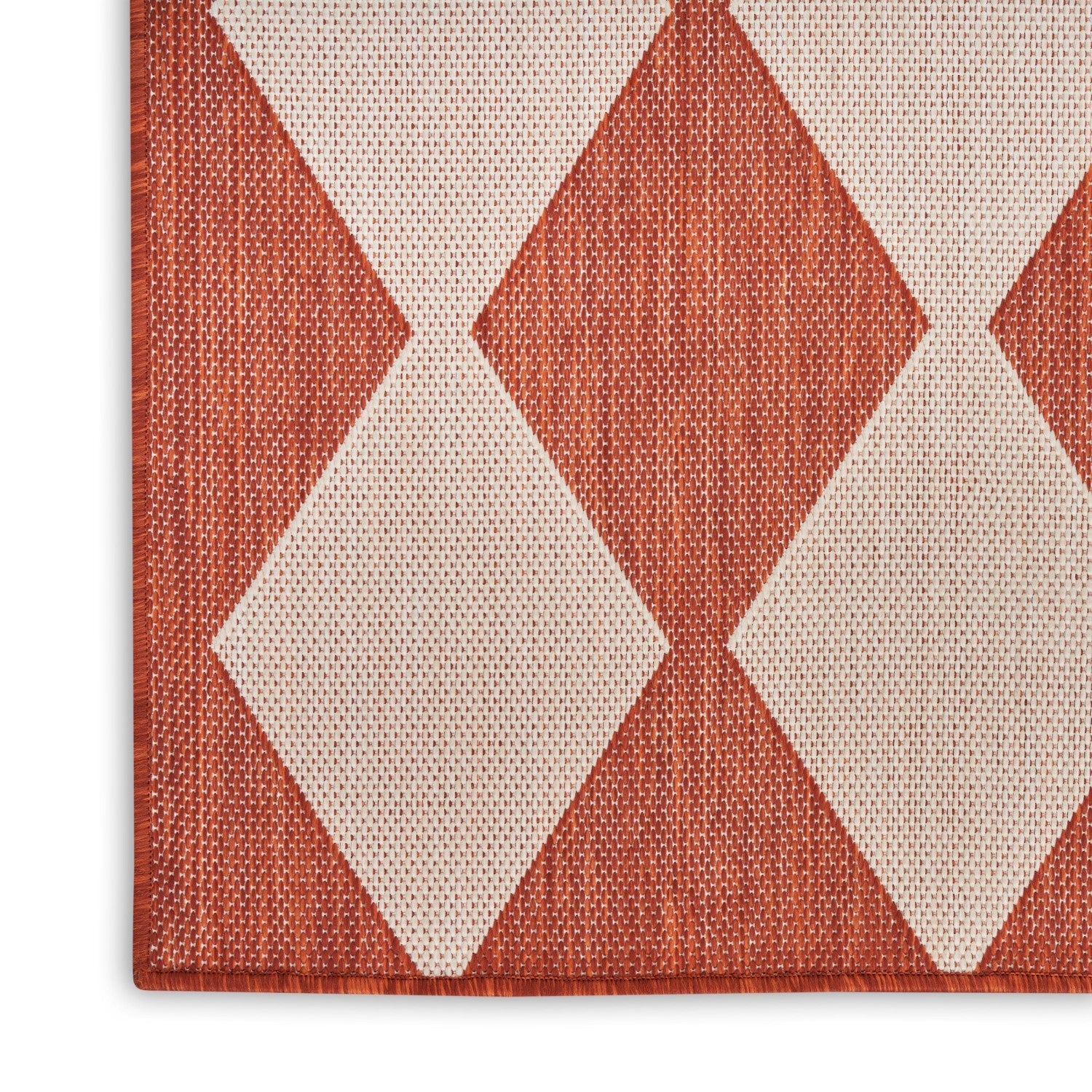 Positano Indoor/Outdoor Terracotta Geometric Rug