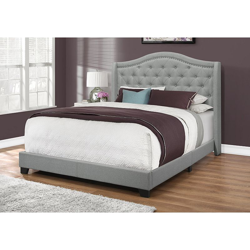 Monarch Tufted Upholstered Queen Bed