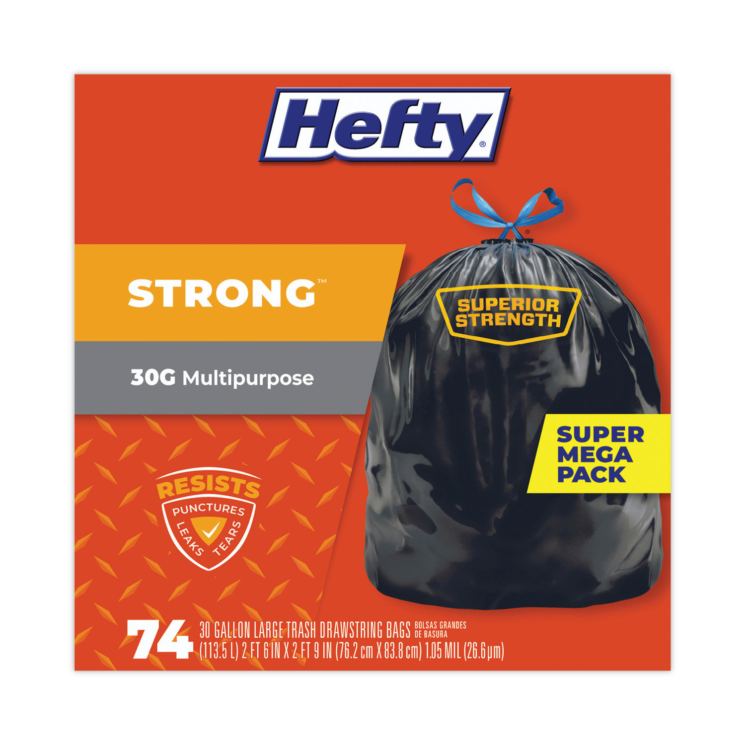 Strong Multipurpose Drawstring Trash Bags by Heftyandreg; PCTE85274