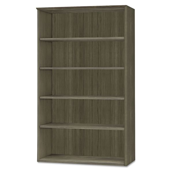 Safco Medina Series Laminate Five-Shelf Bookcase， 36w x 13d x 68h， Gray Steel