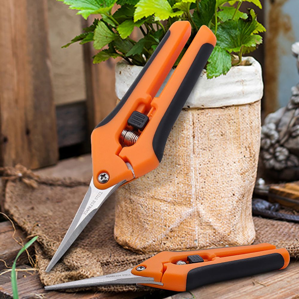 with Safe Lock 1 pcs Comfortable Grip PP Handle Straight Head Sharp Pruning Tools Pruning Shears Garden Supplies Branch Shears BLUE