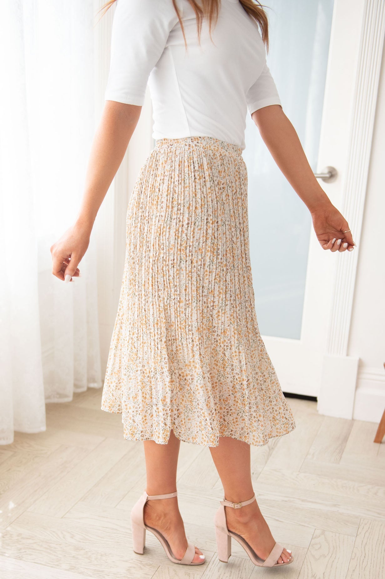 Fall Blooms Modest Pleat Skirt