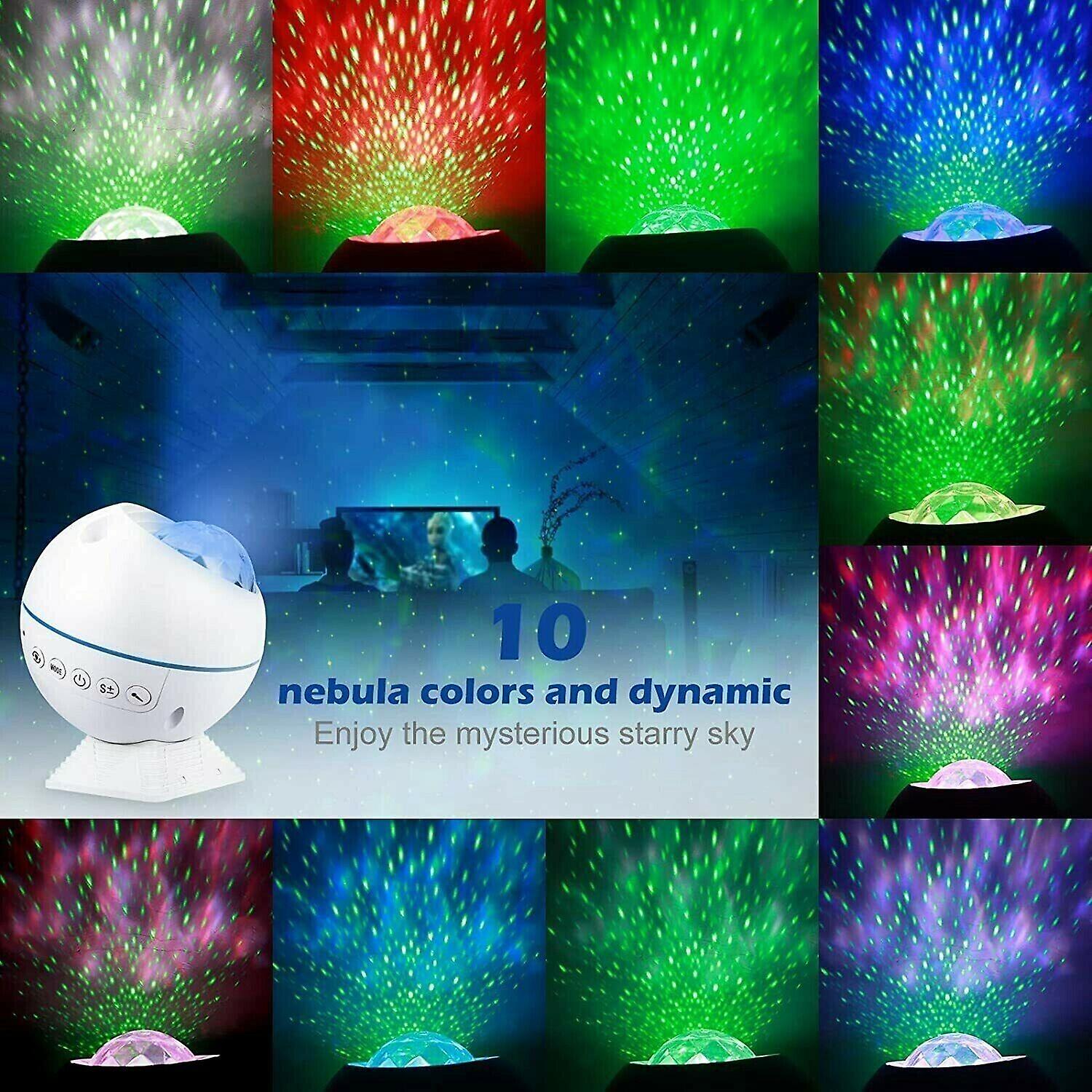 Led Galaxy Star Moon Cloud Projector Night Light Starry Ocean Wave Lamp W Remote