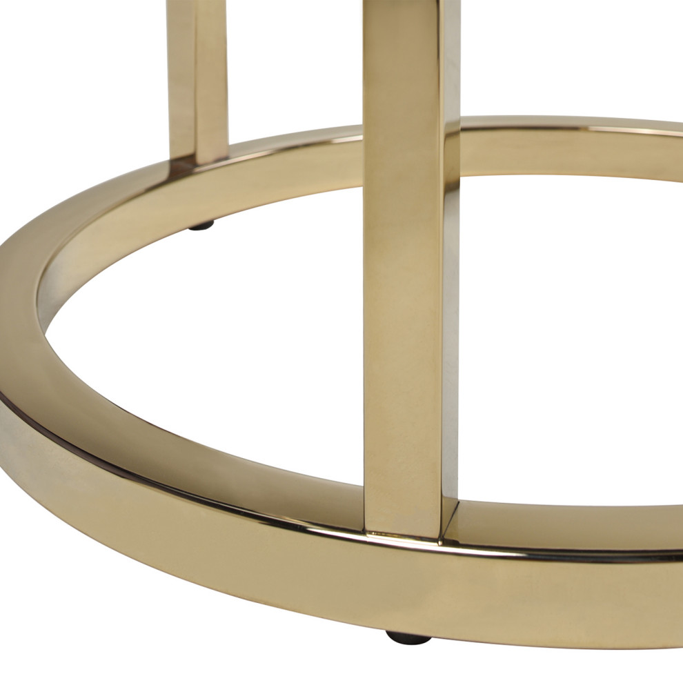 Dendros Live Edge Mimic Round Side Table  Gold  ampAcrylic   Contemporary   Side Tables And End Tables   by Jennifer Taylor Home  Houzz