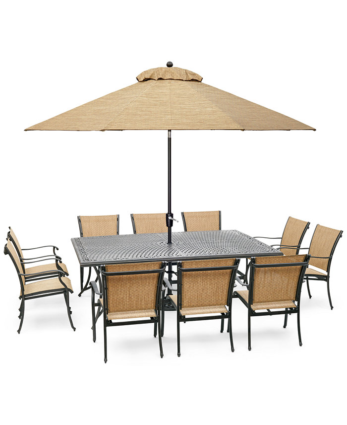 Agio Beachmont II Outdoor 11-Pc. Dining Set (84 x 60 Dining Table and 10 Dining Chairs)