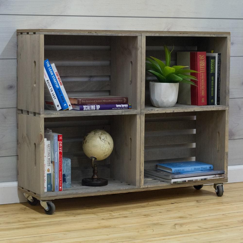 18 in. x 12.5 in. x 9.5 in. Large Crate in Weathered Gray