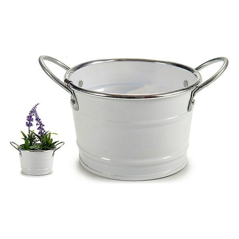 Planter silver white metal (12ŁŹ5 x 8 x 17ŁŹ5 cm)