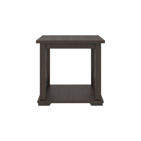 Camiburg Casual Square End Table， Antique Gray