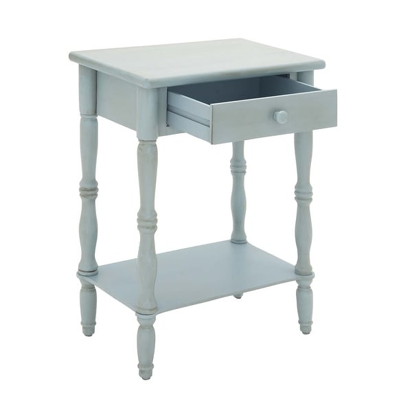 Blue MDF Farmhouse Accent Table 31 x 22 x 14