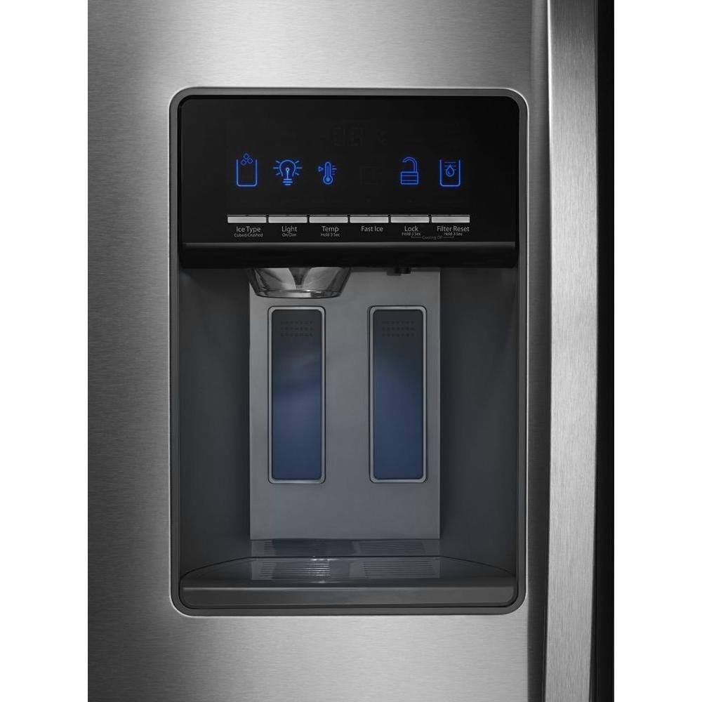 Whirlpool 26 cu. ft. Side by Side Refrigerator in Monochromatic Stainless Steel WRS586FIEM