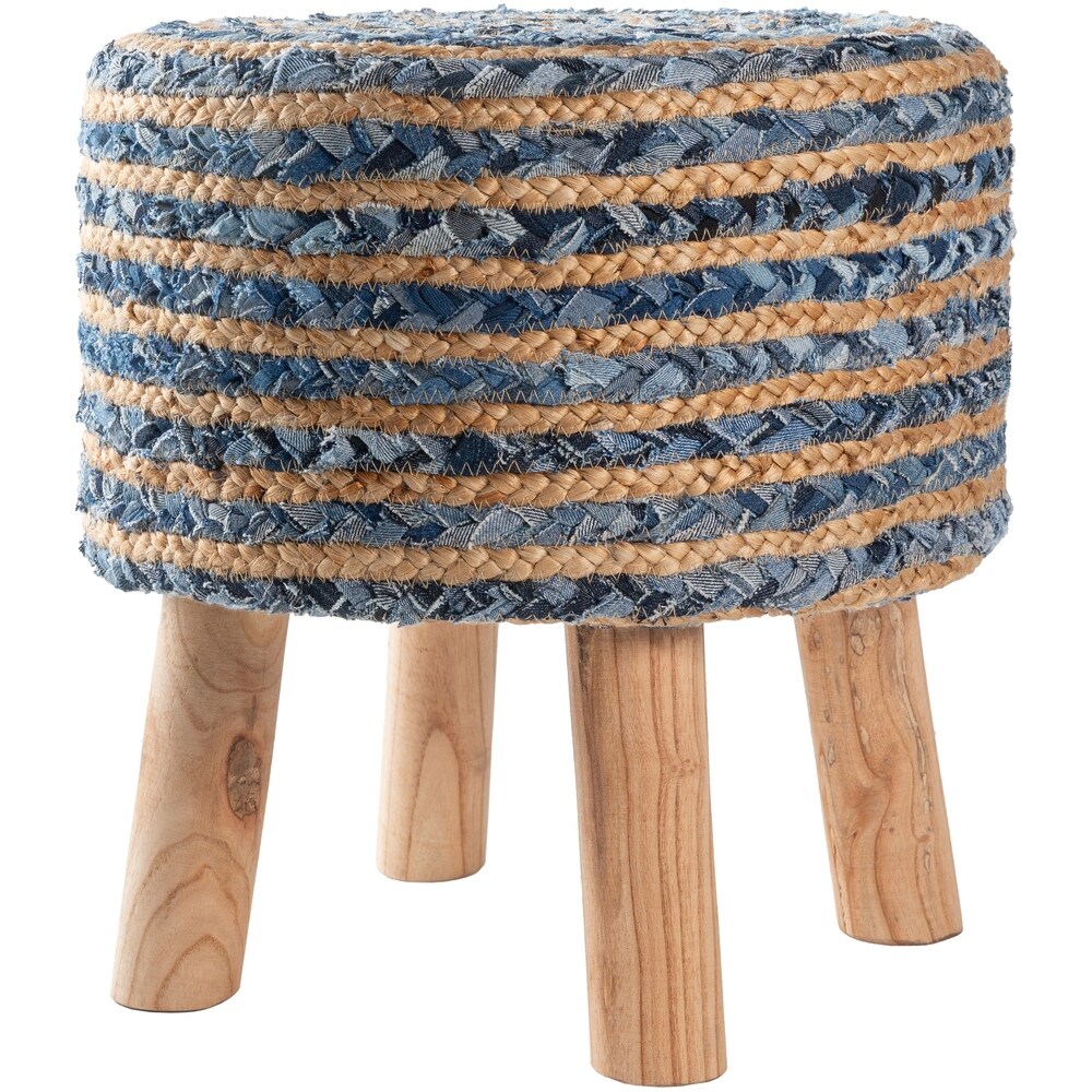 Artistic Weavers Baeley Hand Crafted Bohemian Jute and Wood Foot Stool