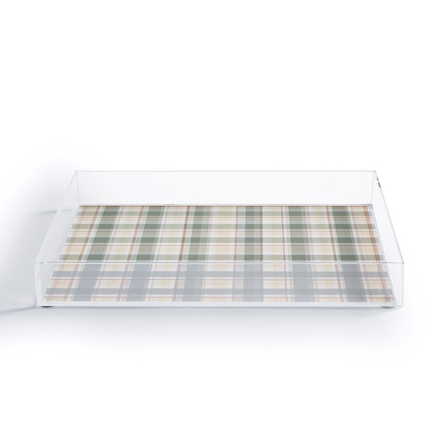 Lisa Argyropoulos Light Cottage Plaid Acrylic Tray Deny Designs