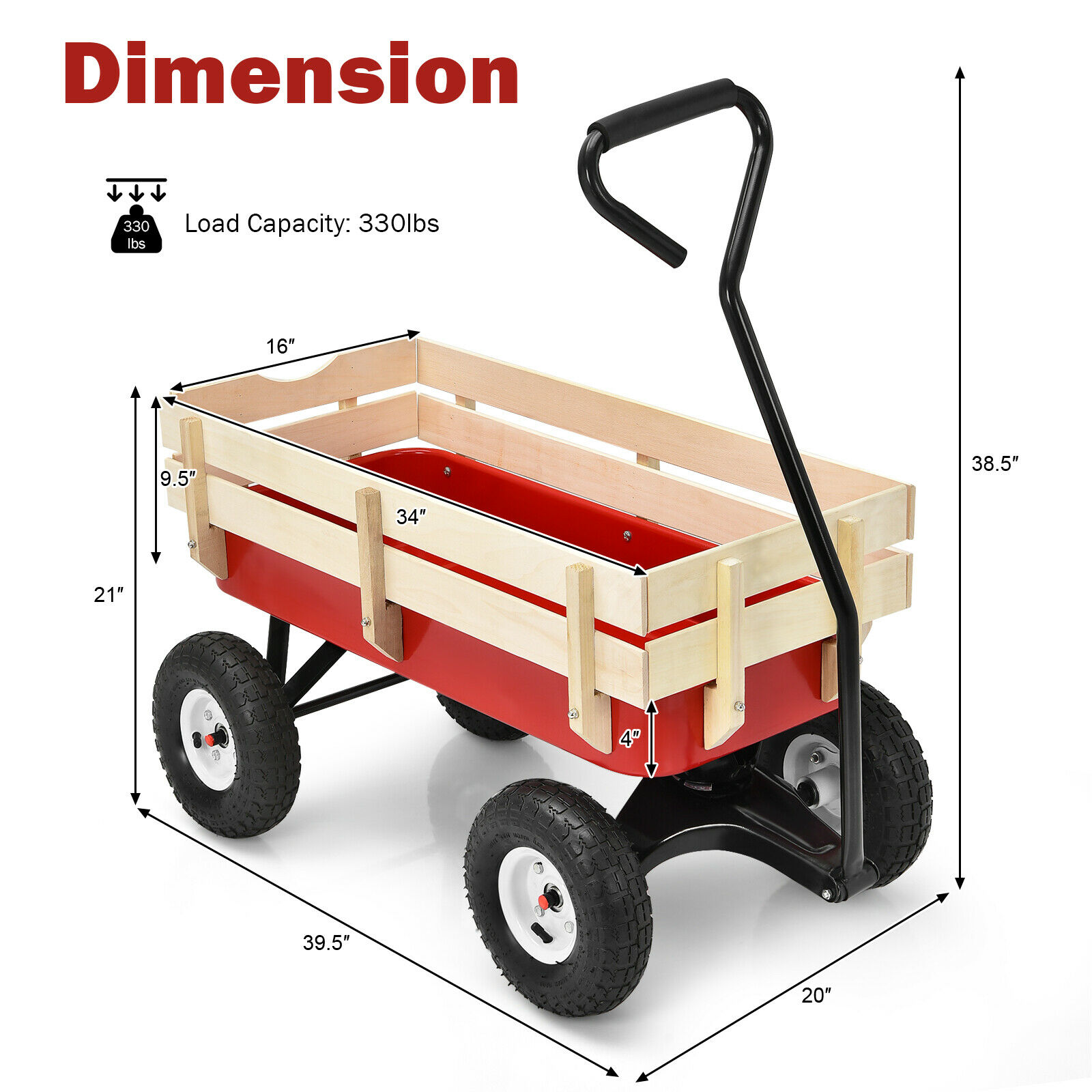 Goplus OGY01907 3-cu ft Steel Yard Cart