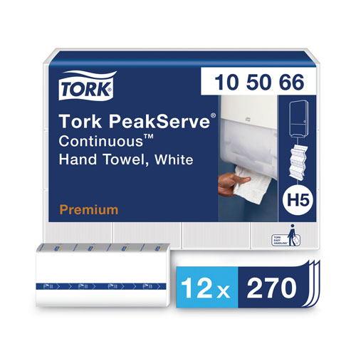 Essity Tork PeakServe Continuous Hand Towel | 7.91 x 8.85， White， 270 Wipes