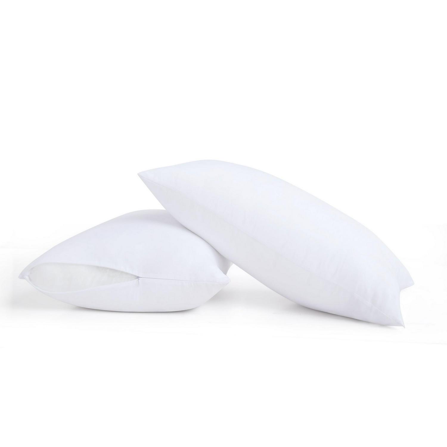 Truly Calm Antimicrobial King Down Alternative Pillow Pair with Zippered Pillow Protector