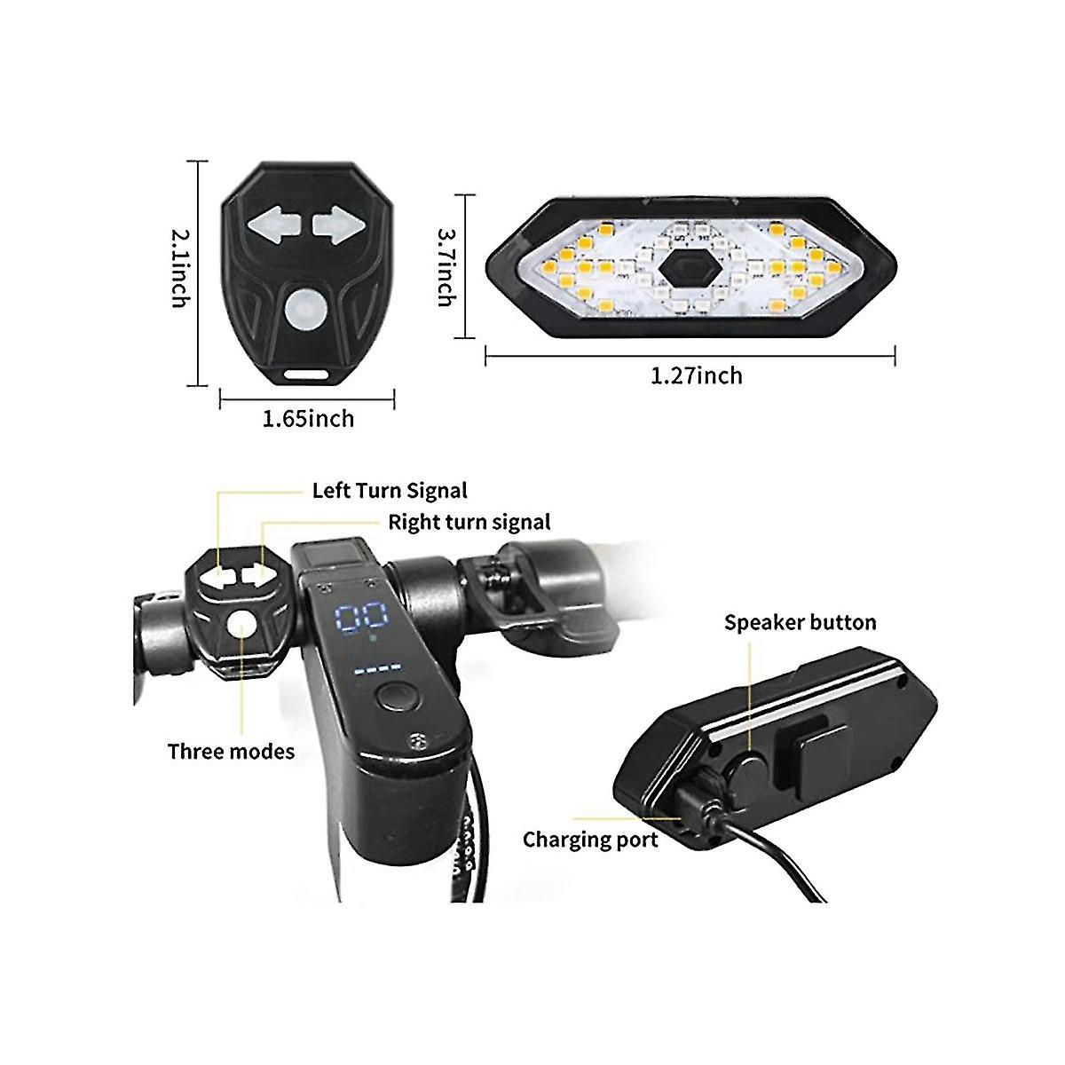 Electric Scooter Turn Signal， Remote Control Bike Led Blinker/tail Light，adjustable Directional Tur