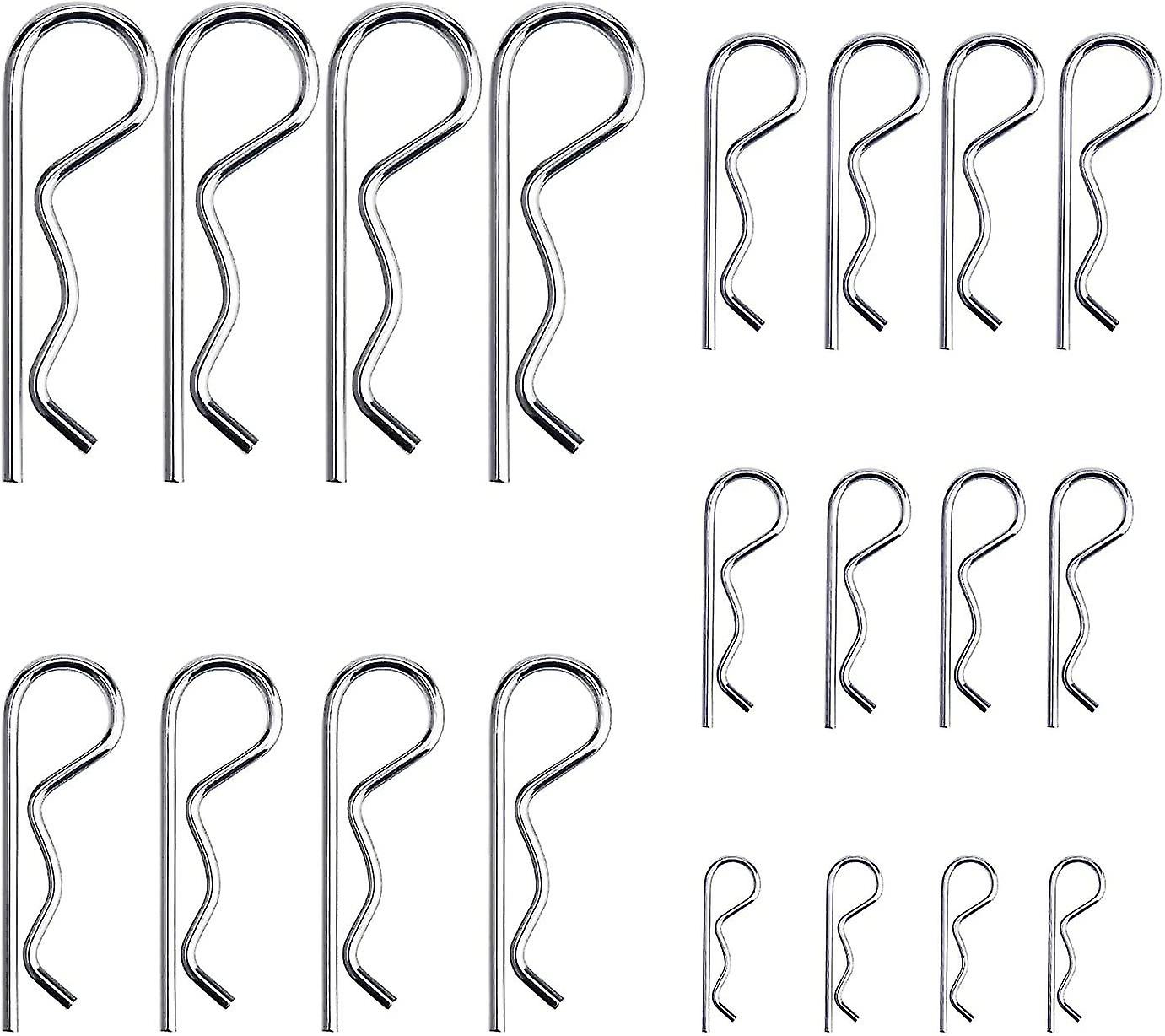 20pcs R Clips Retainer Pins，zinc Plated Heavy Duty Cotter Pin Hitch Pin Assortment Kit，m1.2-m3.5