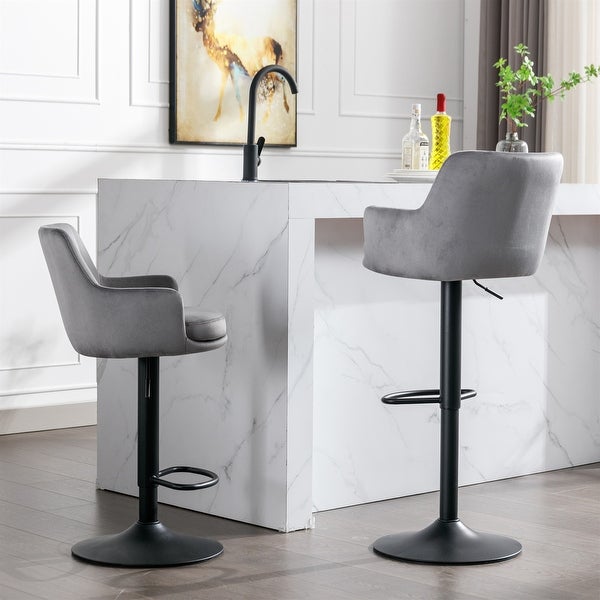 Counter Height Adjustable Barstools with Back and Footrest(Set of 2)