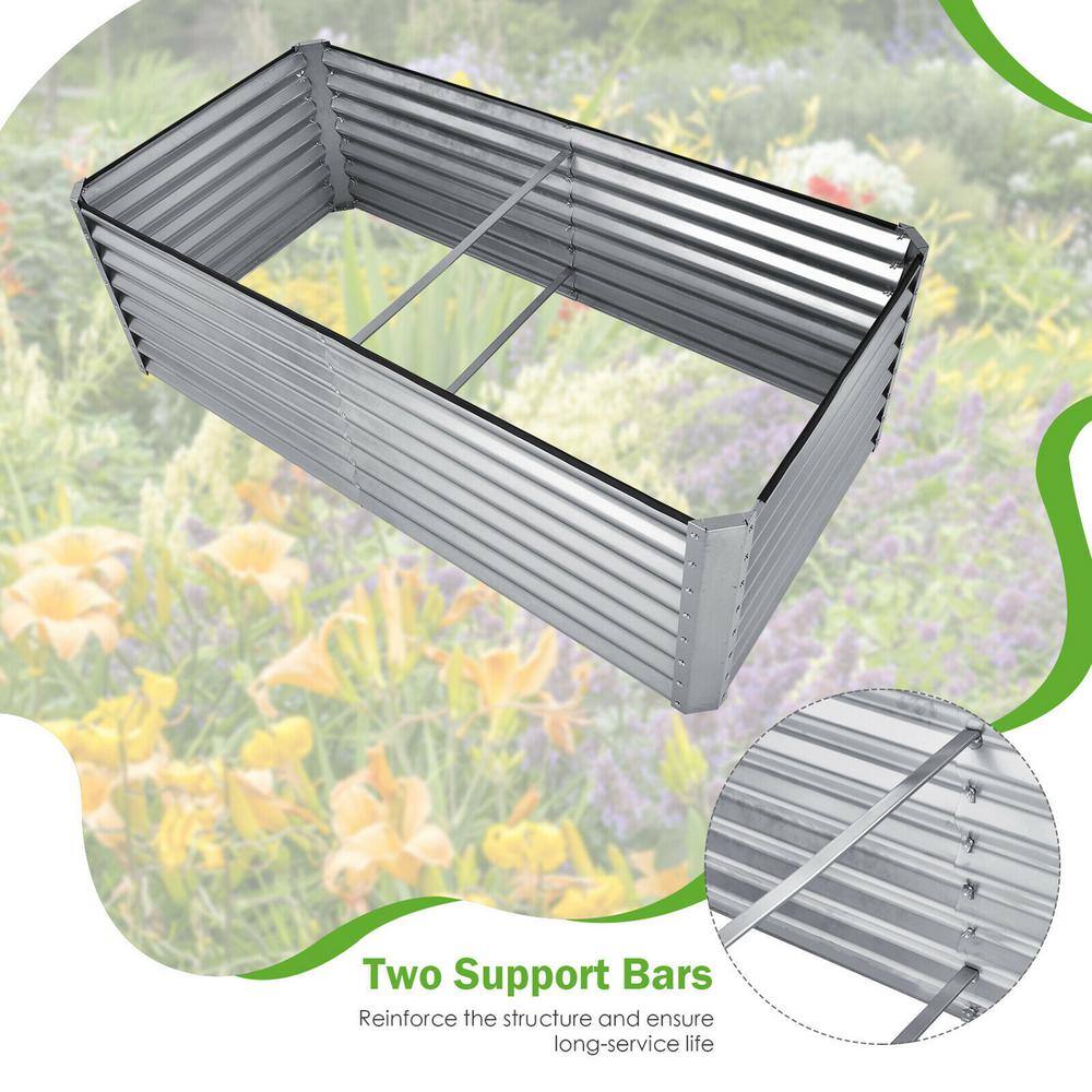 Gymax 70 in. x 35 in. x 24 in. Raised Garden Bed Large Metal Planter Box Kit for Vegetable Herb GYM09702