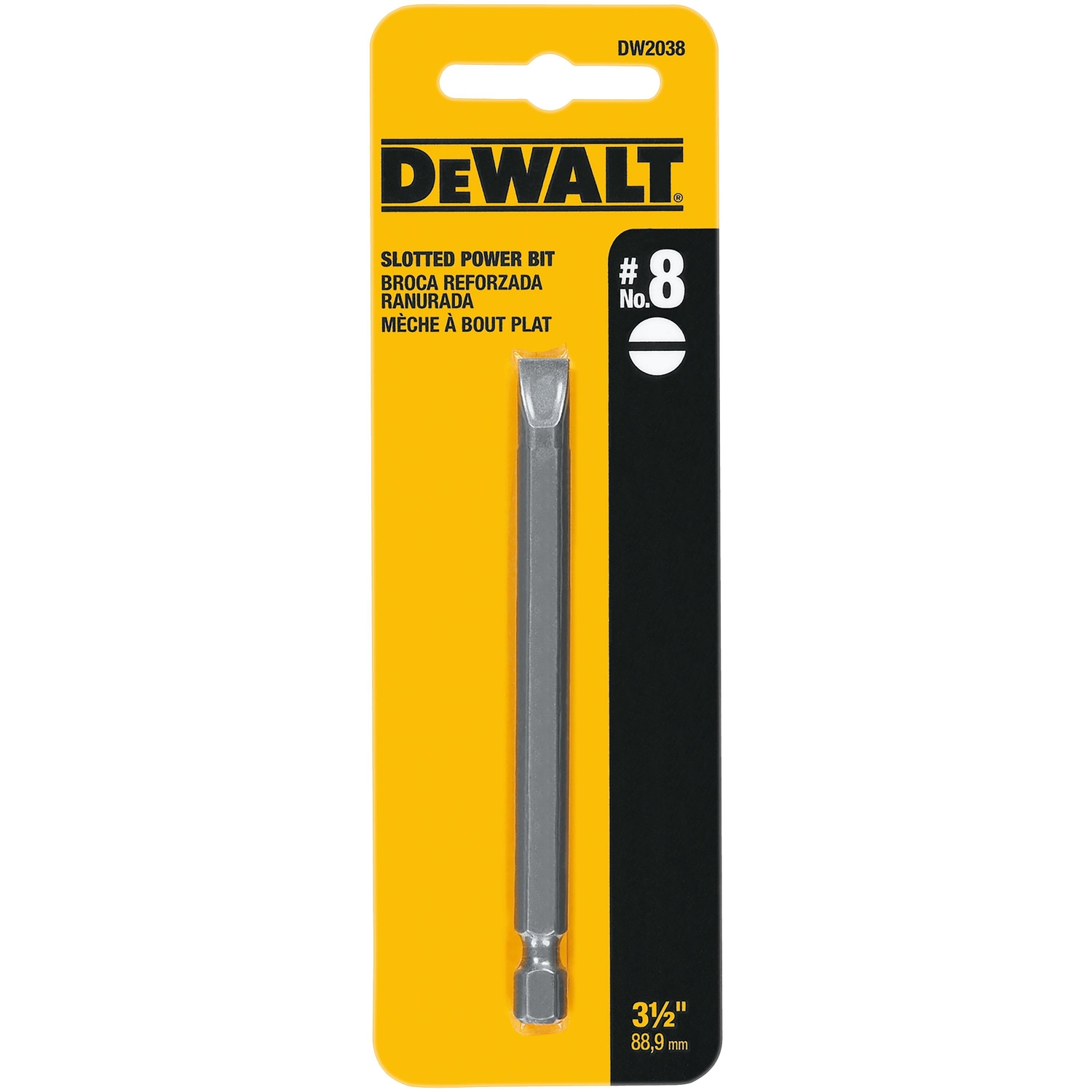 DW Slotted #8 X 3.5 in. L Power Screwdriver Bit Heat-Treated Steel 1 pc