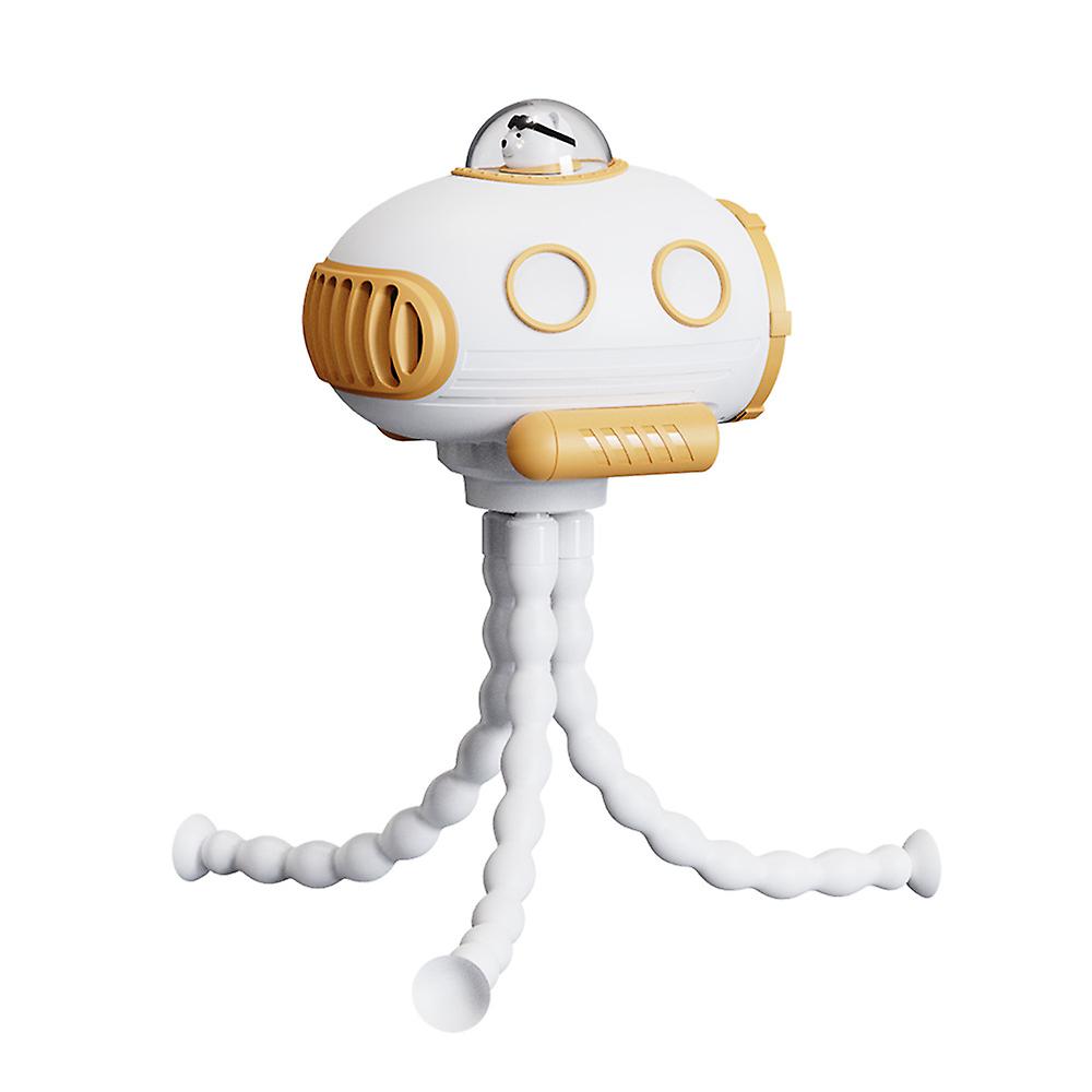 Lovely Cartoon Octopus Portable Safe Stroller Fan Night Light Music Usb Charging Air Cooling Electric Fan Home Multipurpose Handheld Desktop Bladeless