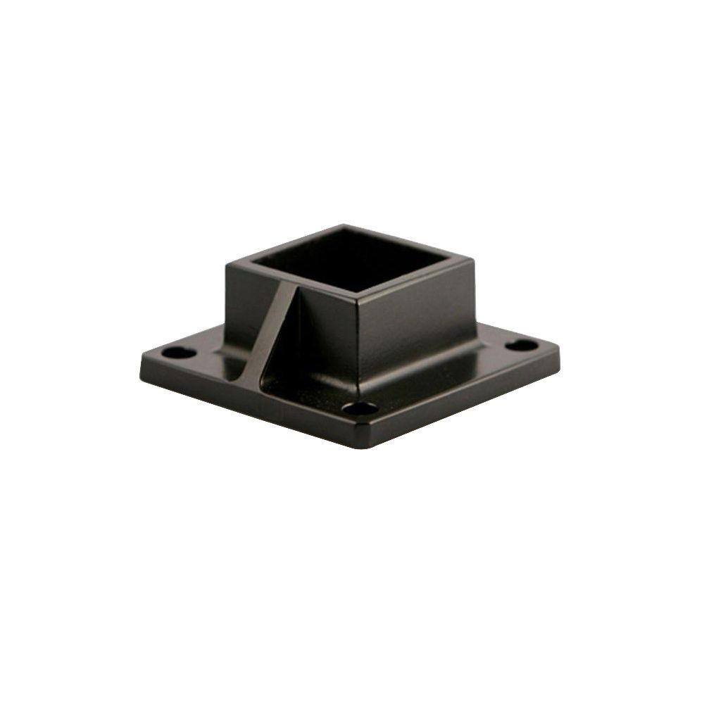 FORGERIGHT Black Aluminum Fence Deck Mount 861395