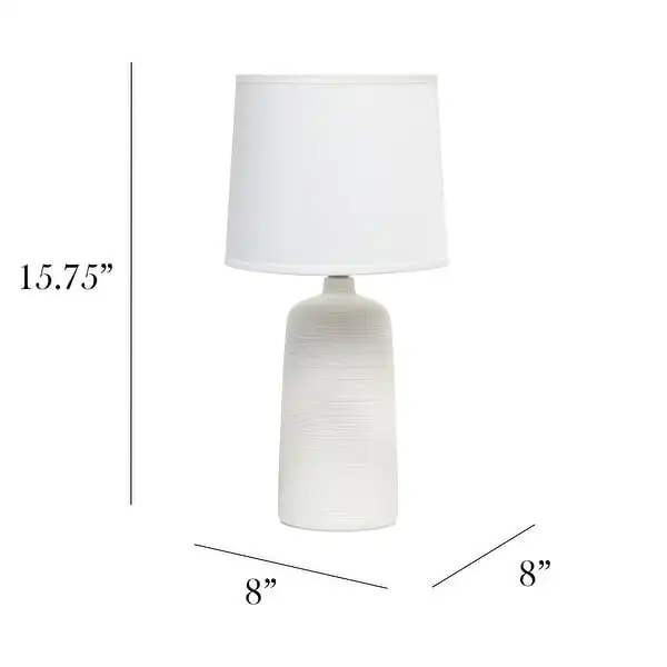 Simple Designs Textured Linear Ceramic Table Lamp