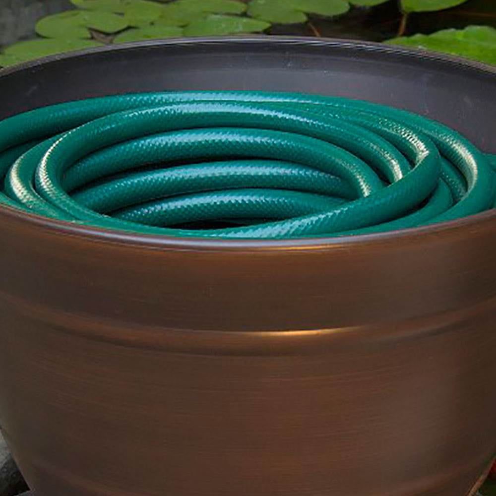 Liberty Garden Products 1924 High Density Resin Antique Bronze Garden Hose Pot Storage