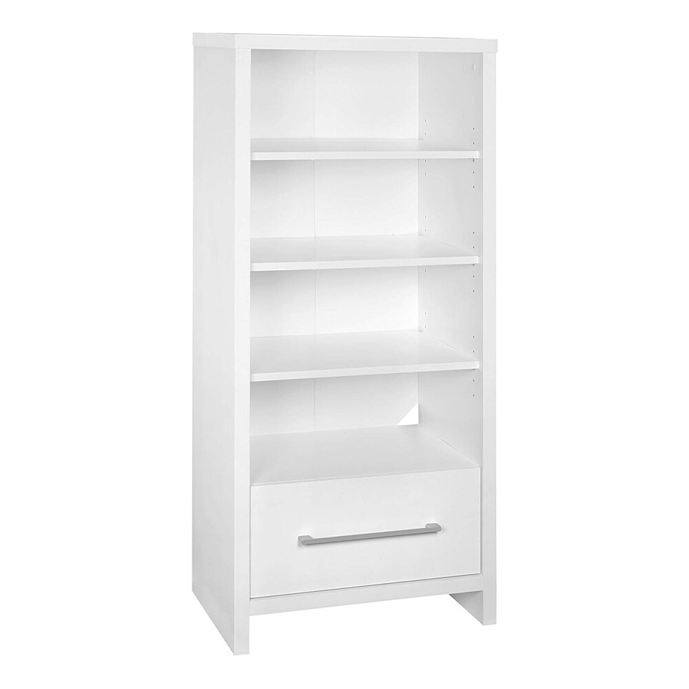 ClosetMaid 165100 Decorative Media Storage Tower Bookcase with Drawer  White   57