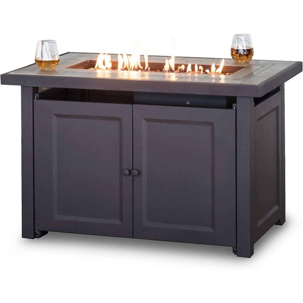 Sunjoy AmberCove Hartnell 40 in. W Outdoor Rectangular Steel Propane Firepit Table A302008600