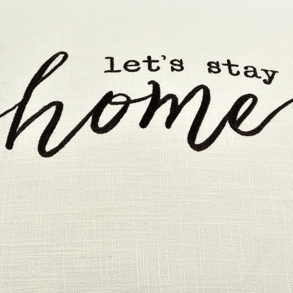 Lush Decor Let's Stay Home Script Decorative Pillow Cover