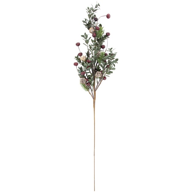 Mixed Foliage With Berries And Pinecones Artificial Christmas Spray